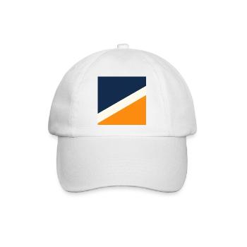 Blaue und Orange Geometrie - Baseballkappe - Weiß/Weiß - Vorne
