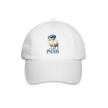 Moin Schaf mit Sonnenbrille - Baseballkappe - Weiß/Weiß - Vorne