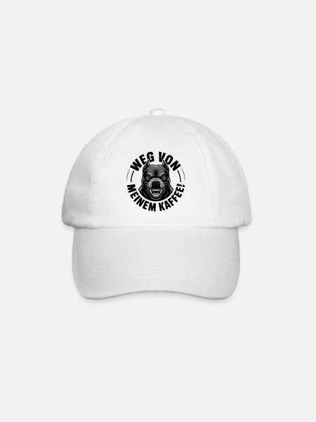 Wütender Hundekopf im Schwarz - Baseballkappe - Weiß/Weiß