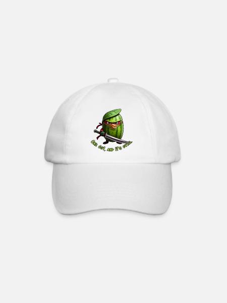 Wassermelone Ninja mit Schwert - Baseballkappe - Weiß/Weiß