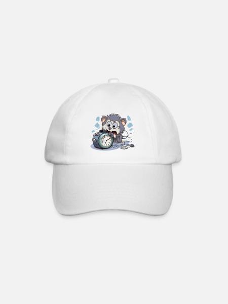 Morgenchaos Otter Wecker - Baseballkappe - Weiß/Weiß