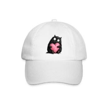 Katzenliebe  - Baseballkappe - Weiß/Weiß - Vorne