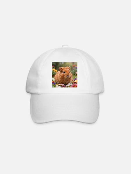 Blumiger Hamstertraum - Baseballkappe - Weiß/Weiß