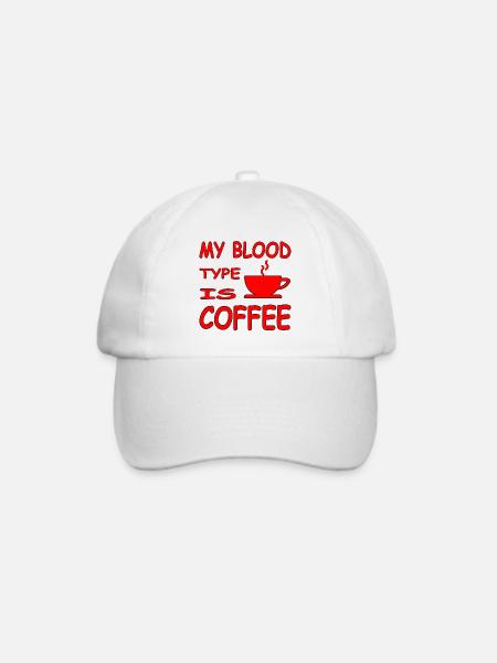 Kaffee - Baseballkappe - Weiß/Weiß