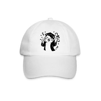 Diplom Katze - Baseballkappe - Weiß/Weiß - Vorne