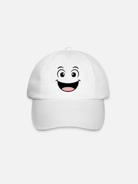Gute Laune Gesicht - Baseballkappe - Weiß/Weiß