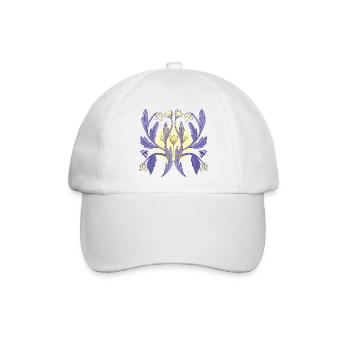 Blumenornament Sonnenschein - Baseballkappe - Weiß/Weiß - Vorne