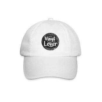 Vinyl Lover Vintage Musik Design - Baseballkappe - Weiß/Weiß - Vorne