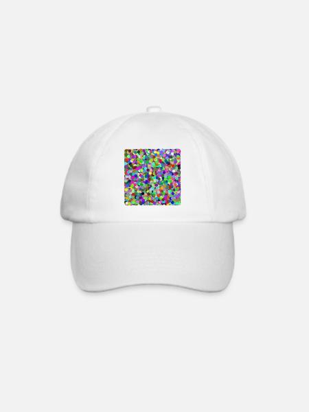 Bunte Konfetti-Kreise - Baseballkappe - Weiß/Weiß