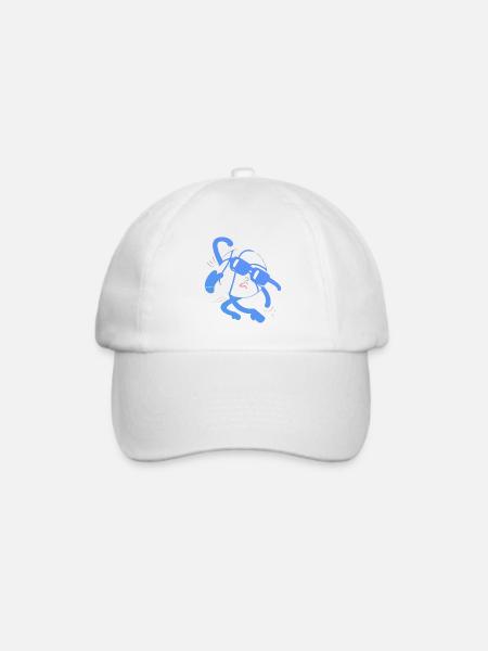 Blauer Ball - Baseballkappe - Weiß/Weiß
