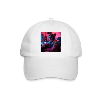 Cyber Neon Producer im Studio - Baseballkappe - Weiß/Weiß - Vorne