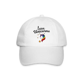 Regenbogen Einhorn Sternenzauber - Baseballkappe - Weiß/Weiß - Vorne