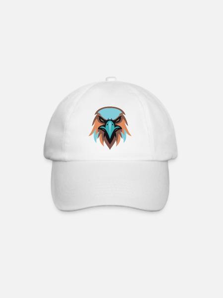 Adlerkopf Turquoise Braun - Baseballkappe - Weiß/Weiß