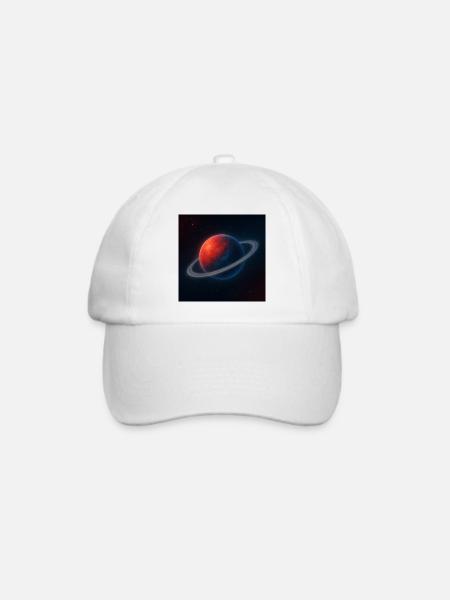 Red PlanetBlue mit Ringen - Baseballkappe - Weiß/Weiß