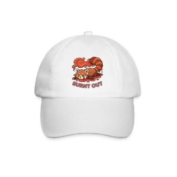 Süß & Müde: Ausgebrannter Roter Panda - Baseballkappe - Weiß/Weiß - Vorne