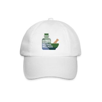 Homöopathie Minimale Dosis Maximales Wohlbefinden - Baseballkappe - Weiß/Weiß - Vorne