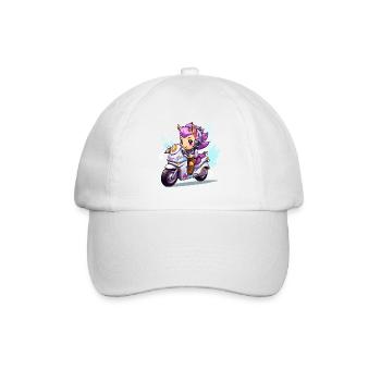 Chibi Motorradheldin - Baseballkappe - Weiß/Weiß - Vorne