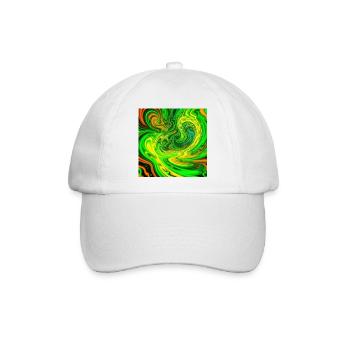Psychedelische Farbwirbel Grün - Baseballkappe - Weiß/Weiß - Vorne