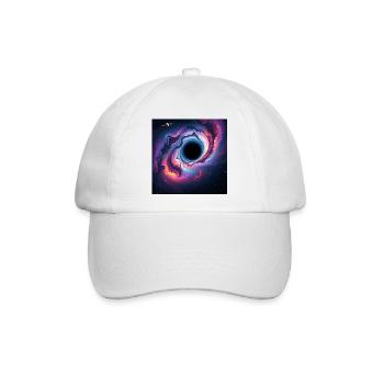 Schwarzes Loch im Neon-Galaxie - Baseballkappe - Weiß/Weiß - Vorne