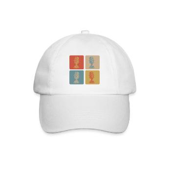 Retro Mikrofon Pop Art - Baseballkappe - Weiß/Weiß - Vorne