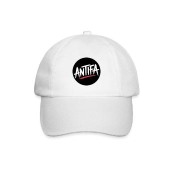 Antifa – Antifaschistisches Merch - Baseballkappe - Weiß/Weiß - Vorne