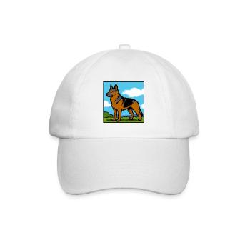 Deutscher Schäferhund Rassehund Geschenk - Baseballkappe - Weiß/Weiß - Vorne