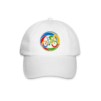 Buntes Fahrrad Rennrad Kunst Motiv - Baseballkappe - Weiß/Weiß - Vorne