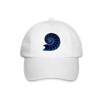 Neon Blaue ammonit Spirale - Baseballkappe - Weiß/Weiß - Vorne