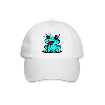 Kröte Comic Frosch - Baseballkappe - Weiß/Weiß - Vorne