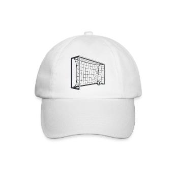 Fußballtor Netzschuss 3D - Baseballkappe - Weiß/Weiß - Vorne
