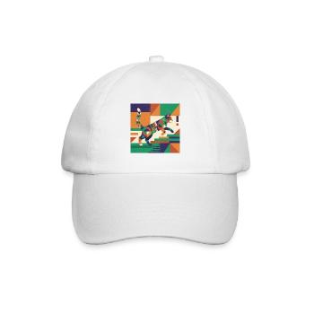 Geometrischer Tiger Farbspiel - Baseballkappe - Weiß/Weiß - Vorne