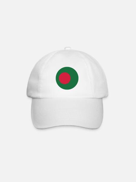 Runde bangladeschische Flagge - Baseballkappe - Weiß/Weiß