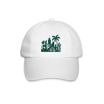 Dschungelstadt Skyline Silhouette - Baseballkappe - Weiß/Weiß - Vorne