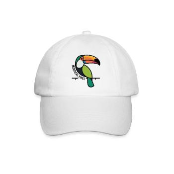Bunter Tukan Tropische Vibes - Baseballkappe - Weiß/Weiß - Vorne