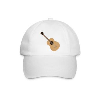 Akustische Gitarrensilhouette - Baseballkappe - Weiß/Weiß - Vorne