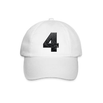 Raues Vierzahl-Design - Baseballkappe - Weiß/Weiß - Vorne