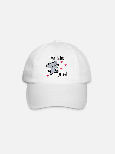 Prüfungsmotivation Elefant - Baseballkappe - Weiß/Weiß