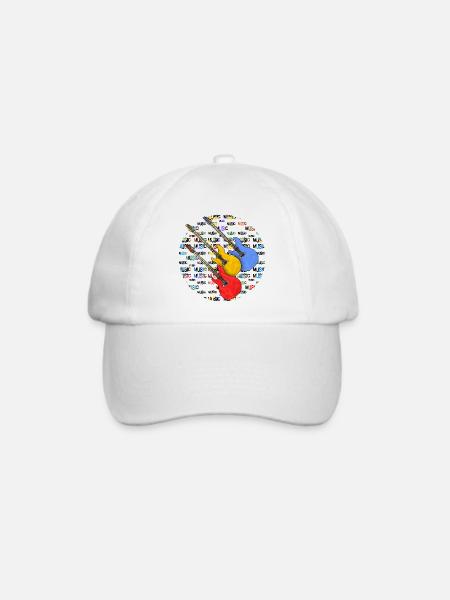 Gitarren - Baseballkappe - Weiß/Weiß