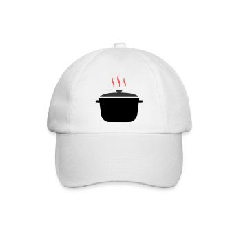 Kochtopf Dampf Kochen - Baseballkappe - Weiß/Weiß - Vorne