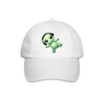 Außerirdischer Alien mit Kopfhörern Techno Tanzen - Baseballkappe - Weiß/Weiß - Vorne