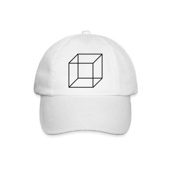Würfel Quadrat - Baseballkappe - Weiß/Weiß - Vorne