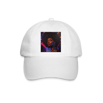 Delilah Neon Afro-Porträt - Baseballkappe - Weiß/Weiß - Vorne
