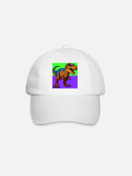 Dinosaurier - Baseballkappe - Weiß/Weiß