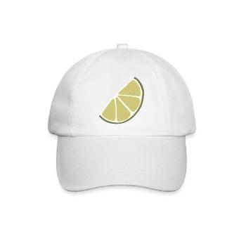 Lime Slice Minimalistische Limette - Baseballkappe - Weiß/Weiß - Vorne