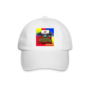 Pop Art Bang Schreibmaschine - Baseballkappe - Weiß/Weiß - Vorne