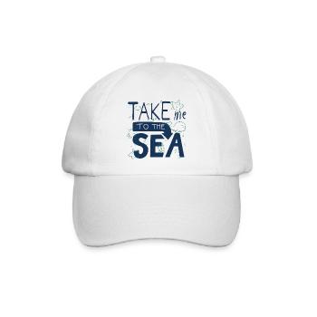 Take Me to the Sea – Doodle Meer Urlaub - Baseballkappe - Weiß/Weiß - Vorne