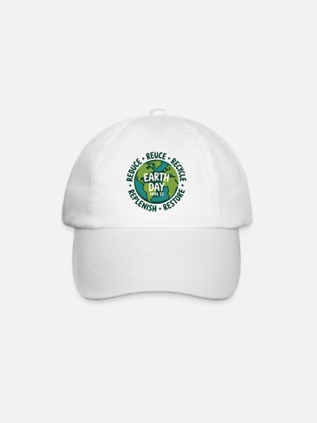 Earth Day Circle: Wiederverwendung und Recycling - Baseballkappe - Weiß/Weiß