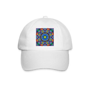 Kaleidoskop Mandala Farbfeuer - Baseballkappe - Weiß/Weiß - Vorne