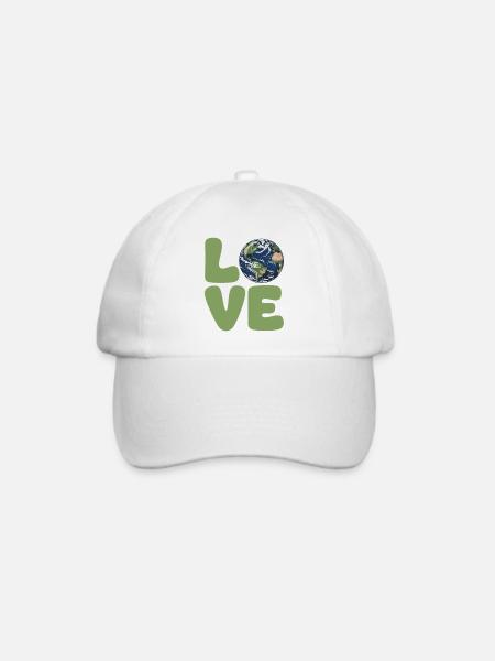 Earth Love Eco-Typografie - Baseballkappe - Weiß/Weiß