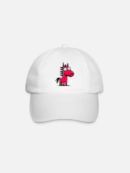 Kunterbuntes Pony-Doodle - Baseballkappe - Weiß/Weiß